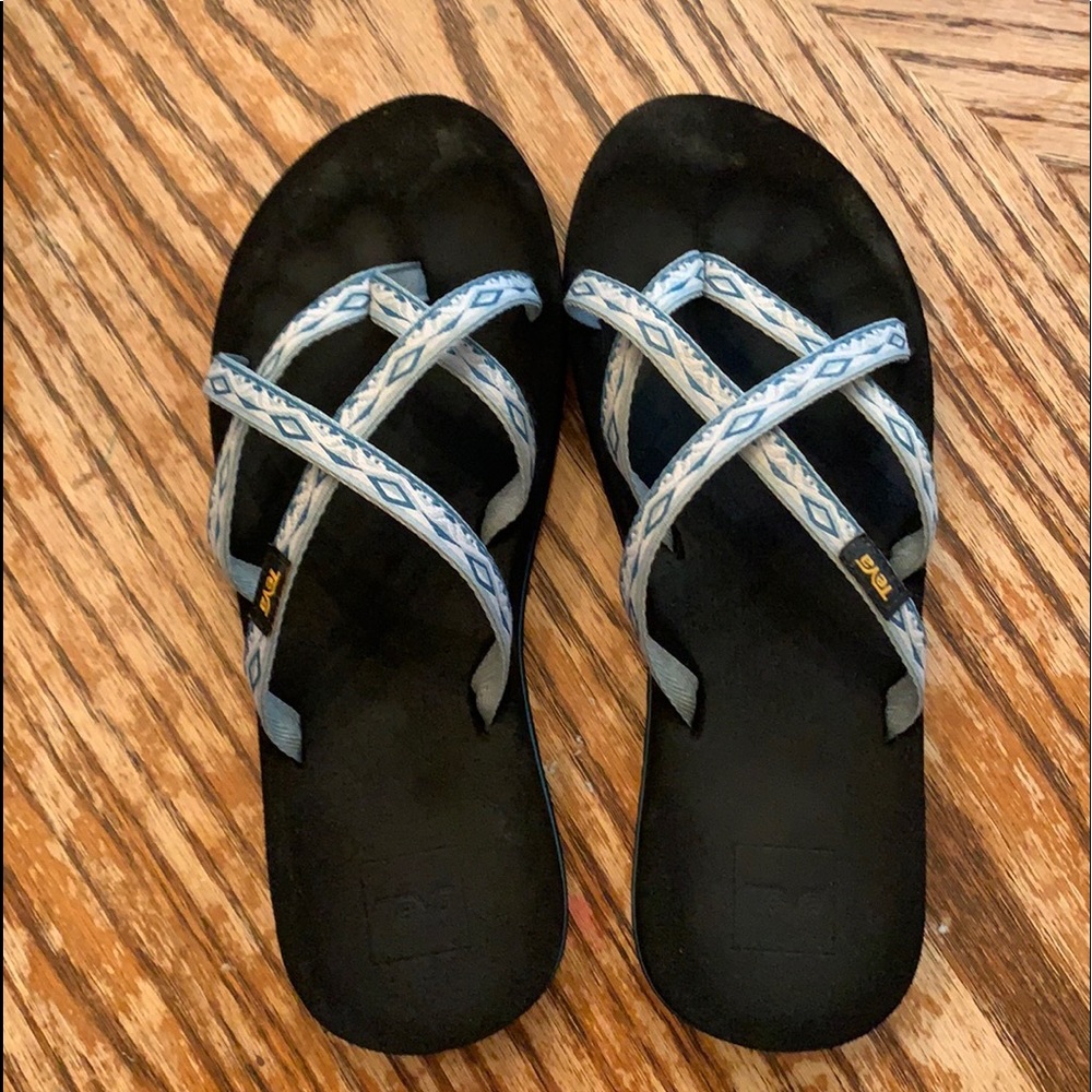 TEVA Olowahu teal/grey/white flip flops